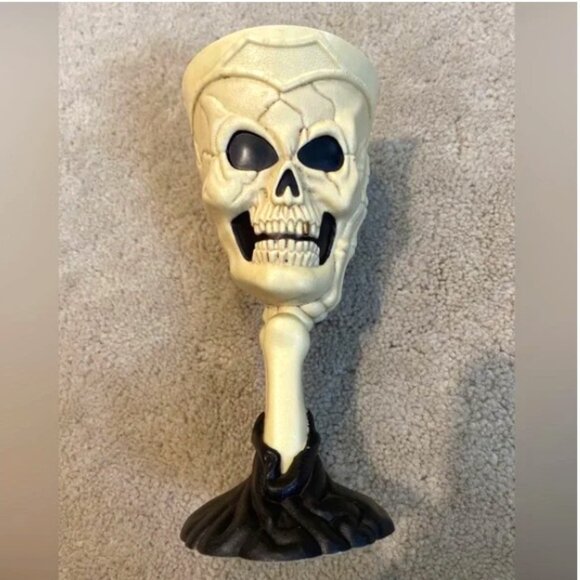Skeleton Skull Hand Plastic Wine Goblet Halloween Bone 7” Gothic Valentines 2011 - Picture 1 of 5